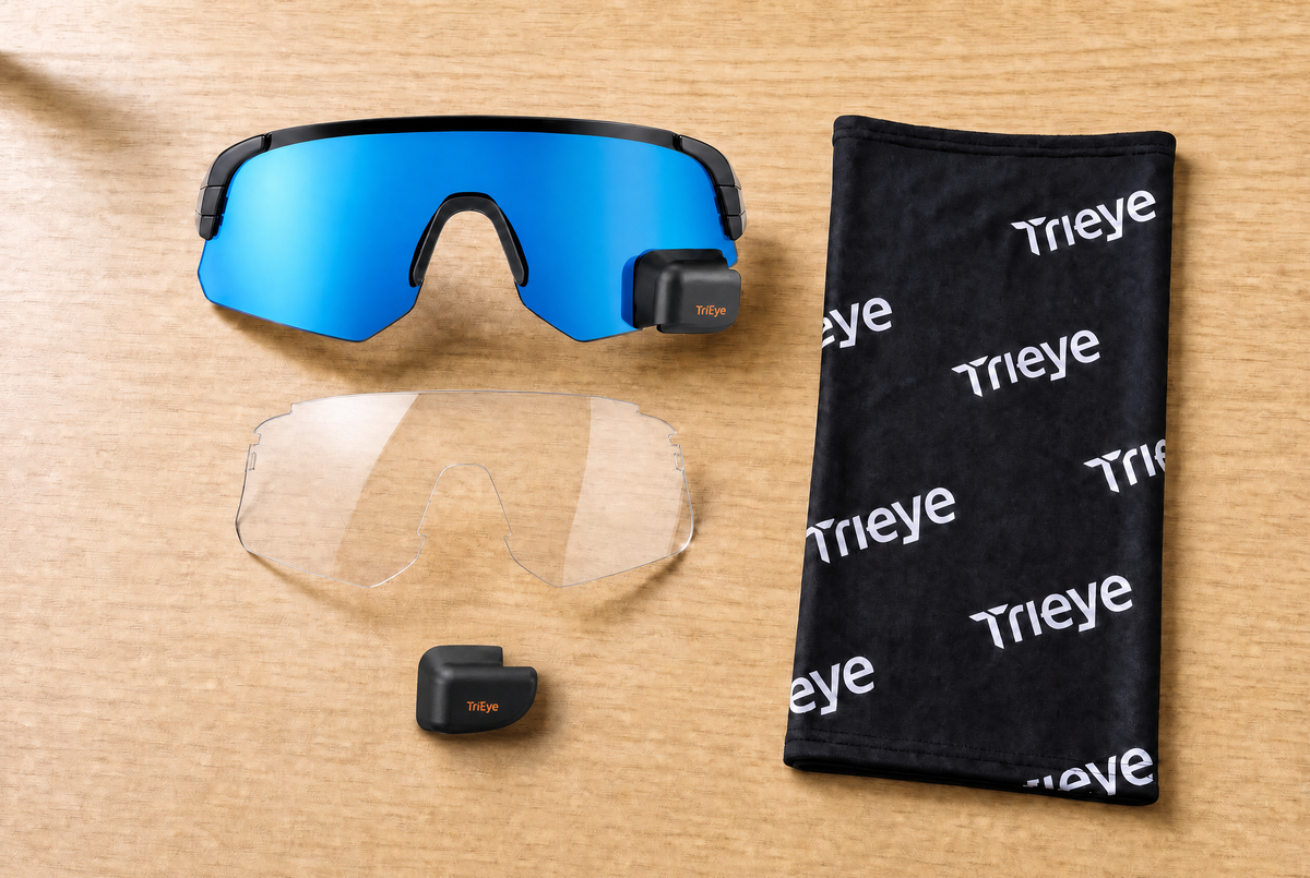 Reflective Blue Cyclist Kit S, Left mirror — everything included