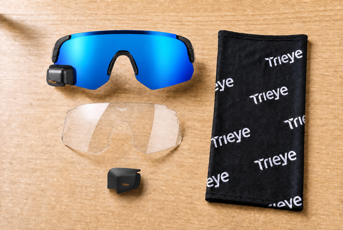 Reflective Blue Cyclist Kit, Right mirror — everything included