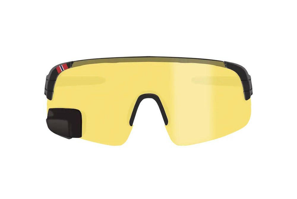 View Sport Standard - Radfahrerbrille mit Spiegel Schwarz Gelb Rechts (UK)