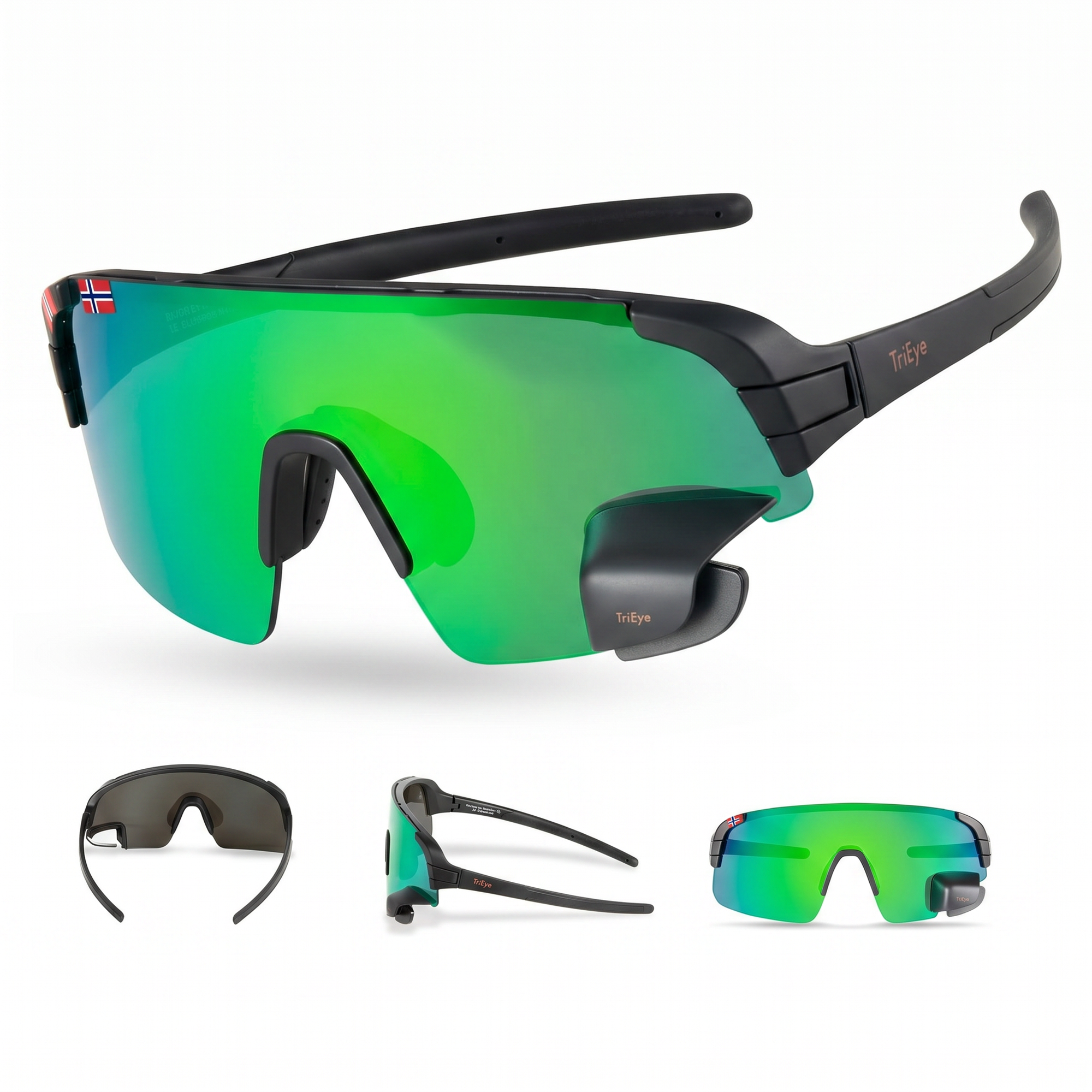 Matte Black_Reflective Green_Front