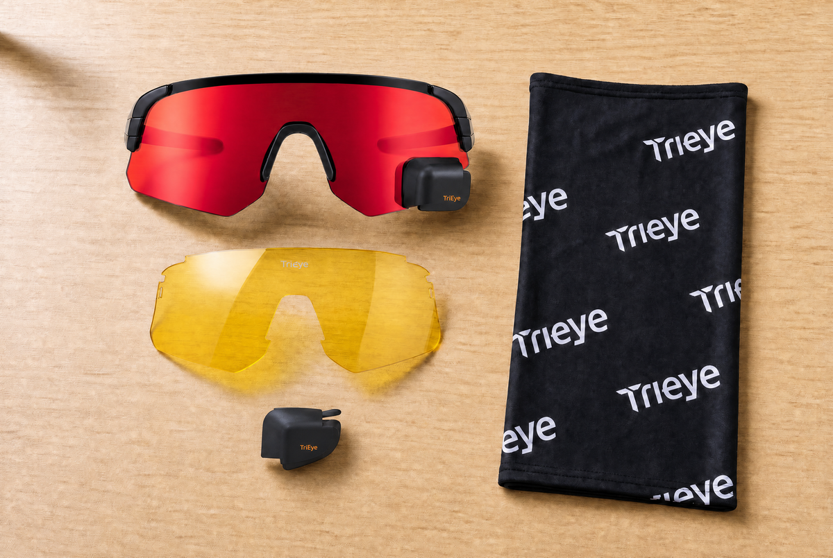 Reflective Red Cyclist Kit, Left mirror — everything included