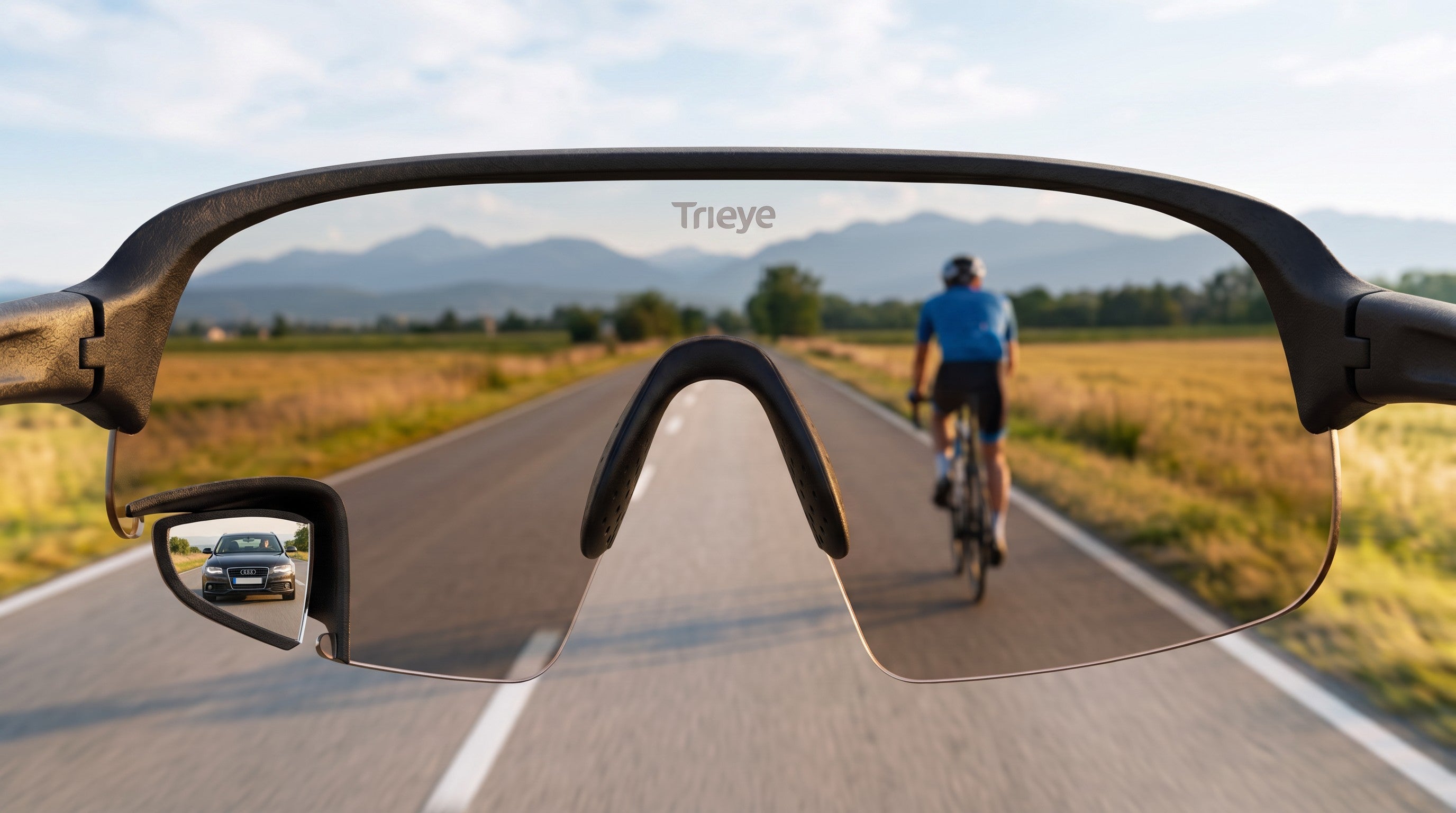 TriEye - Sports Eyewear with integrated rearview mirror