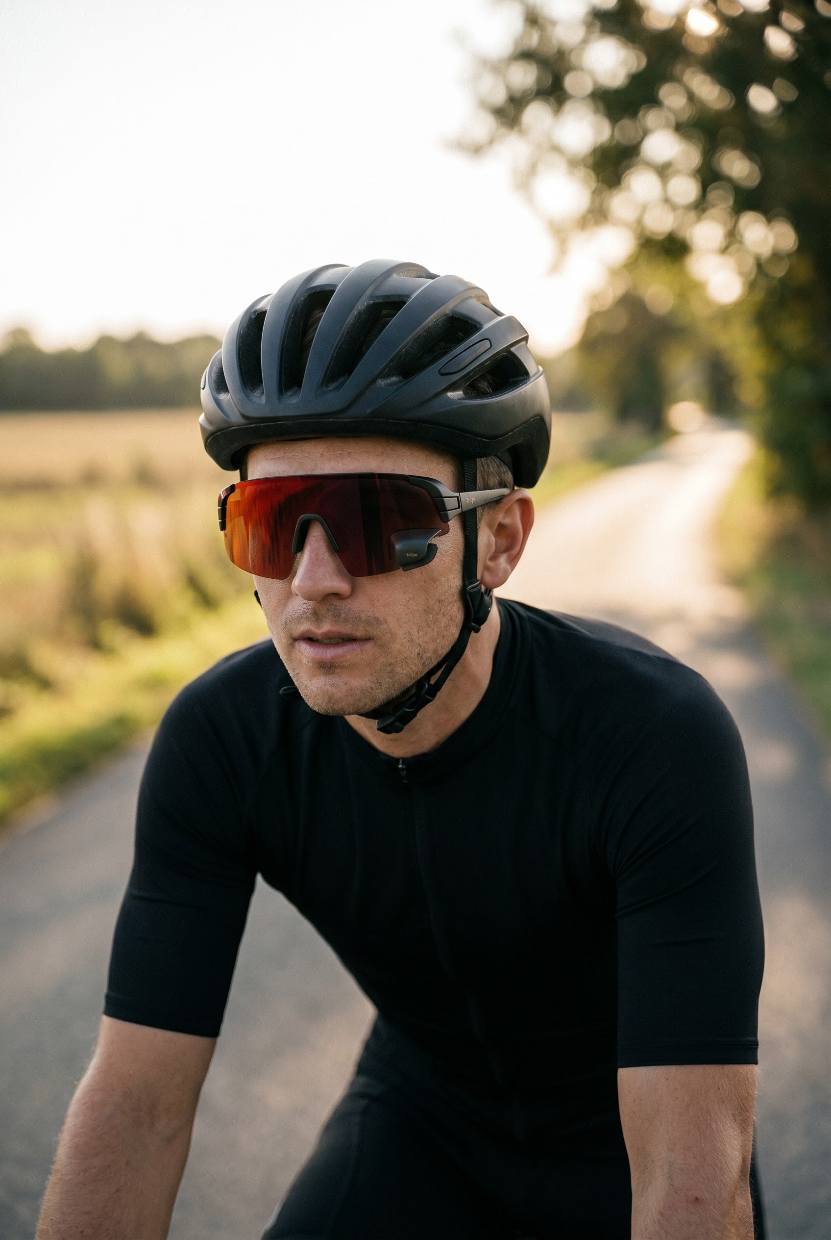 Cyclist wearing TriEye The View - explore tile