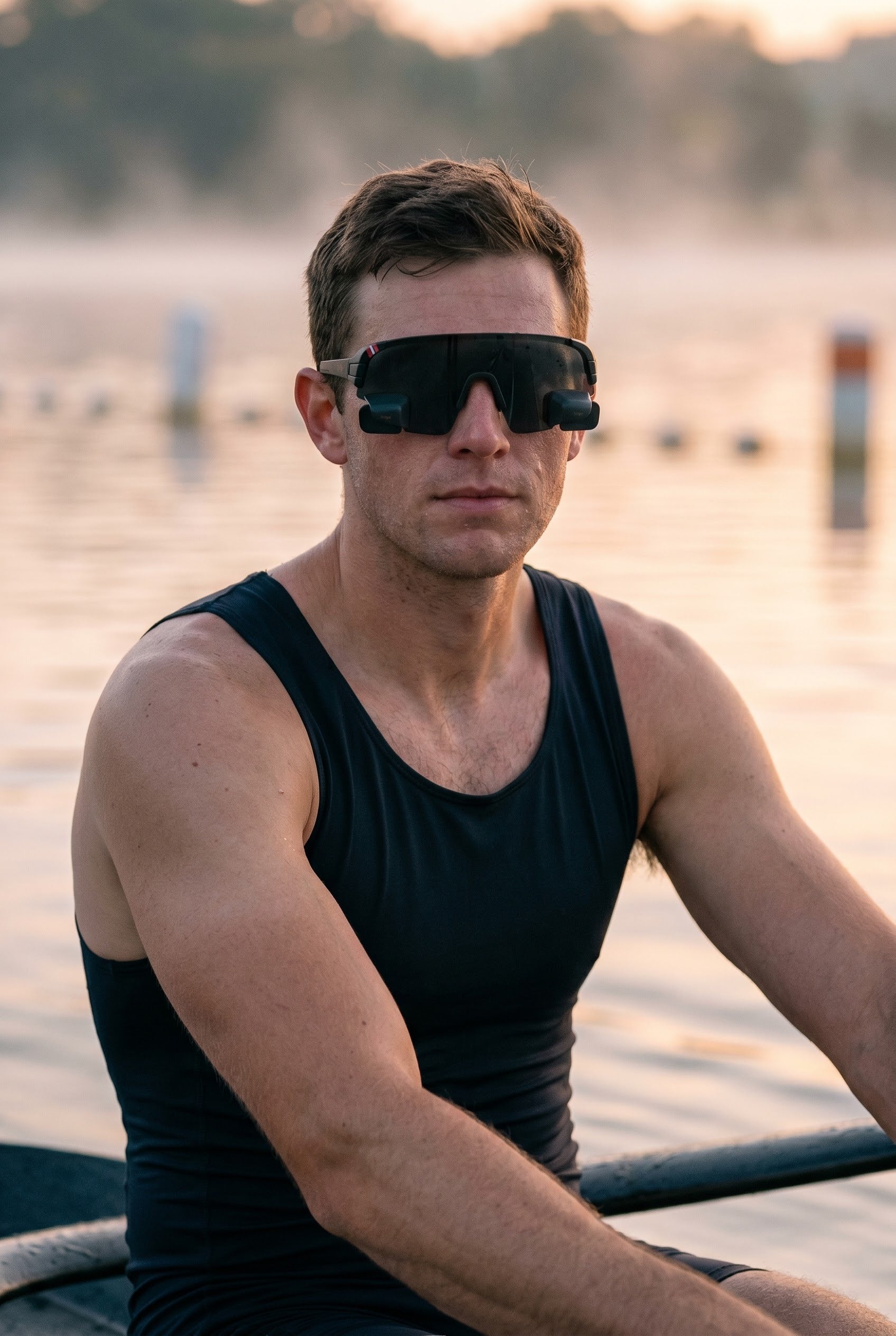 Sculler wearing TriEye The View dual mirrors - explore tile